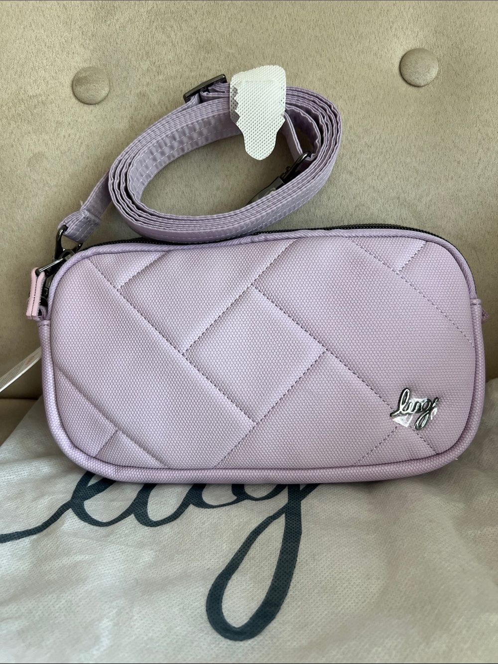 NWT Lug Coupe XL Matte Luxe Vegan Leather Convertible Crossbody Bag in Sugarplum
